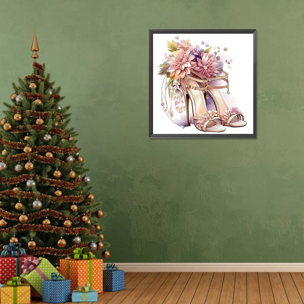 Full Round Diamond Painting 30*30cm - Flower High Heels