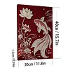 Lotusfisch-DIY-Perlenpunktgem&auml;lde mit Rahmen Perlenkunstgem&auml;lde 30x40 cm Wohnkultur