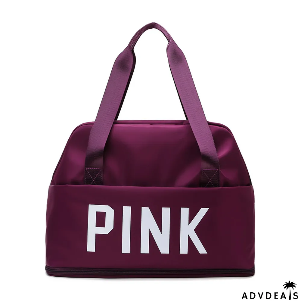 PINK Letter Print Dry and Wet Separation Extend Bag