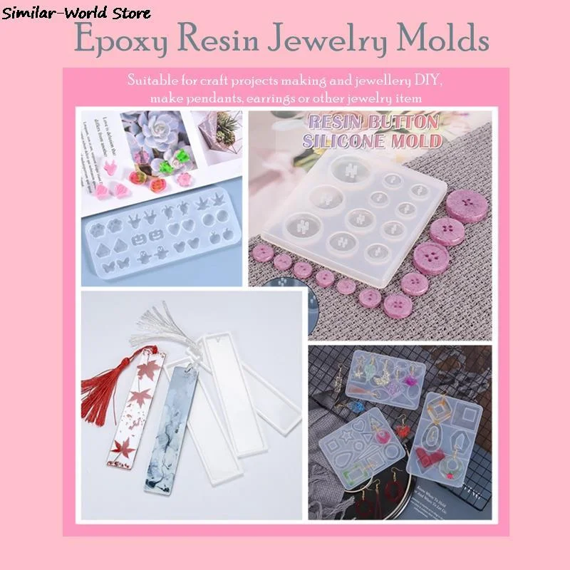 NEW Epoxy Resin Jewelry Molds Silicone Earring Necklace Pendant Mold Creative DIY Bookmark Moulds Best Jewelry Gifts For Friends
