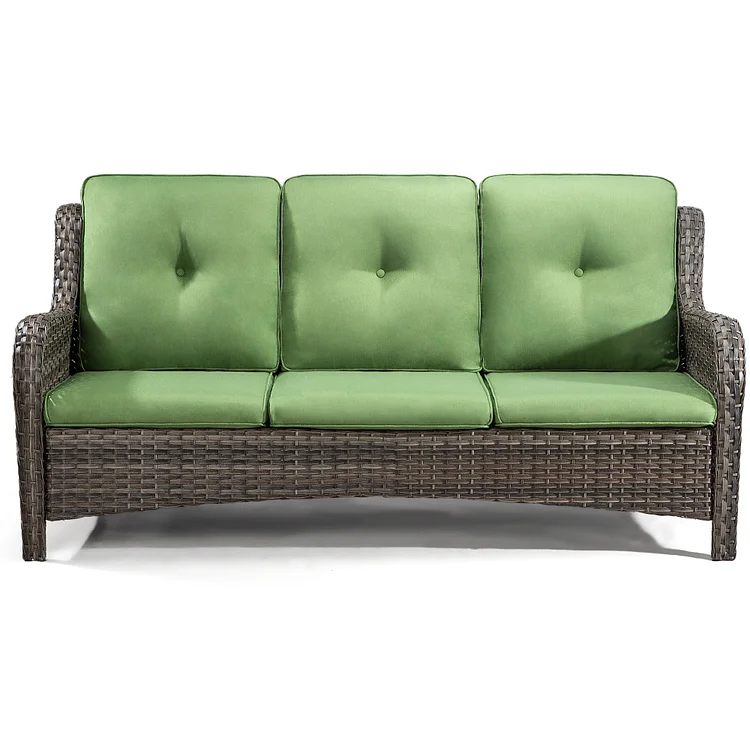 Joyside Outdoor Rattan Wicker 3-Seat Patio Sofa