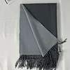 Plain Dual Colors Women Men Unisex Tassels Scarf Shawl