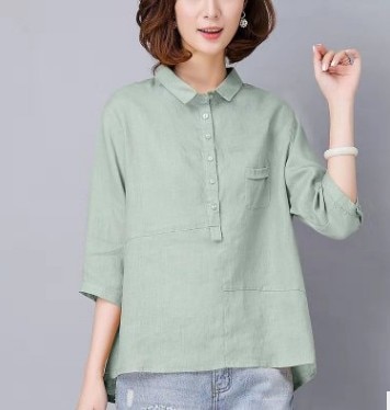 Plus Size Casual Cotton Linen T Shirt Women Summer 2020 New Loose Solid Color TShirt Female