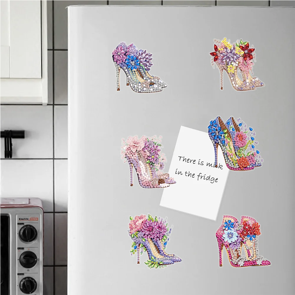 6PCS High Heel Special Shape Diamond Painting Magnets Refrigerator