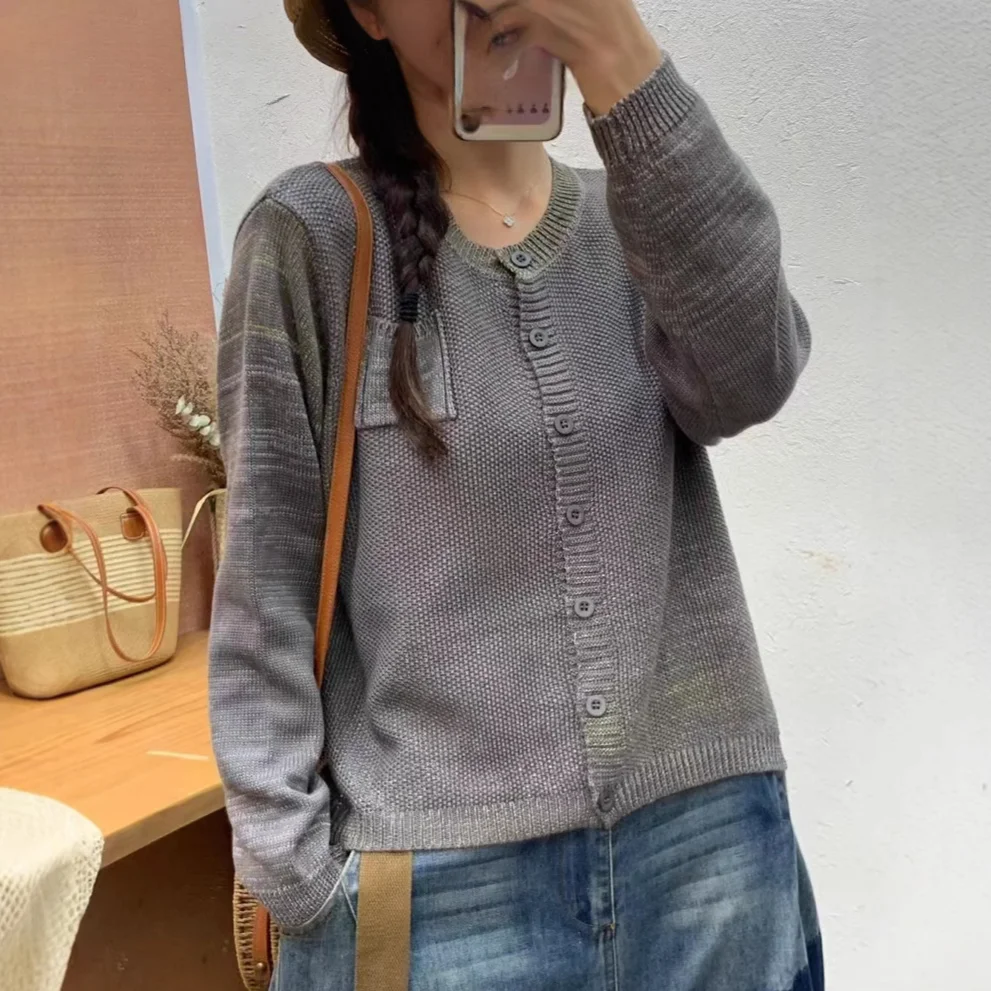 Chicfifth Sweater Women Winter Long Sleeve High Quality Autumn Vintage Top Knitted Cardigan