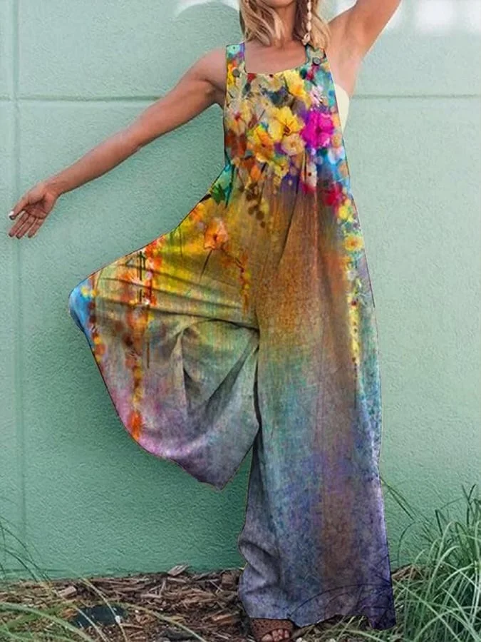 Women's Floral Casual Jumpsuit