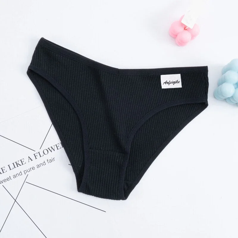 Women's Panties Cotton Underwear Sexy V Waist Lingerie Girl Low-Rise Soft Briefs Panty Underpants Solid Color Female Panties