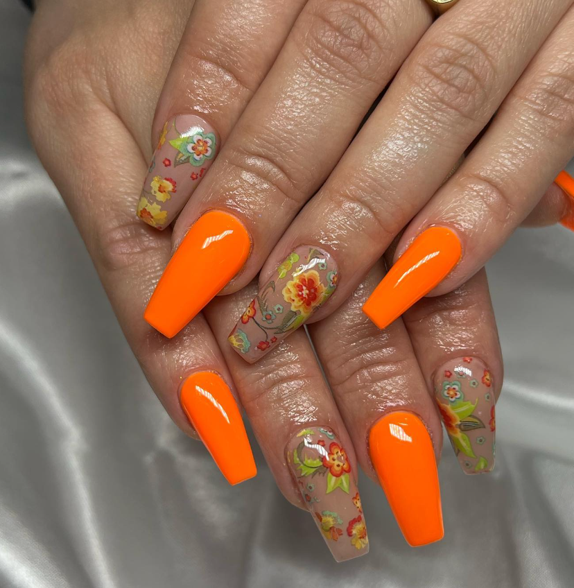 Summer Neon Orange Nail Designs Of 2023 Morovan