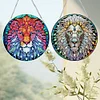 2pcs DIY Lion Diamond Art Window Hanging Pendant Door Decoration