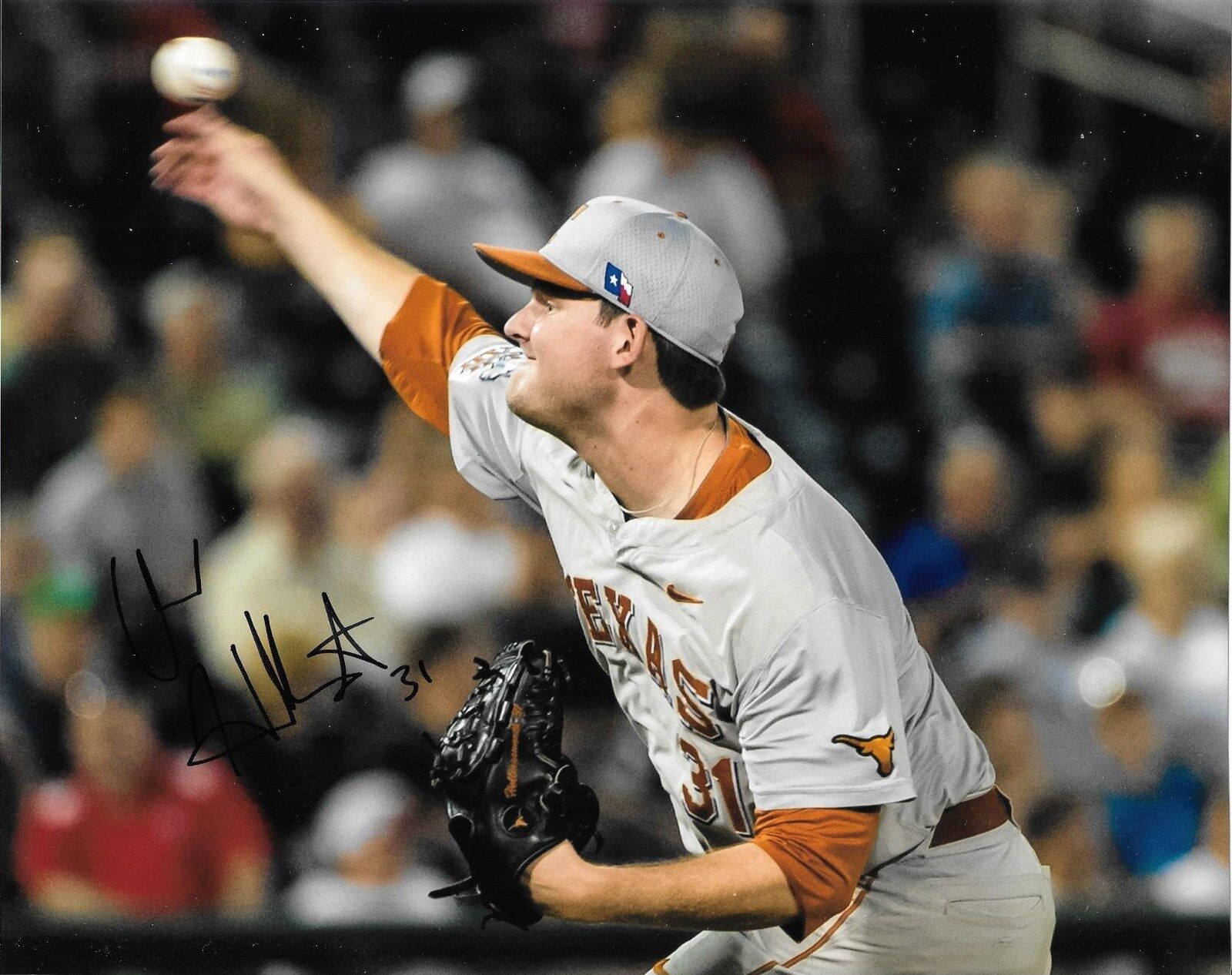 CHAD HOLLINGSWORTH HAND SIGNED TEXAS LONGHORNS 8X10 Photo Poster painting W/COA