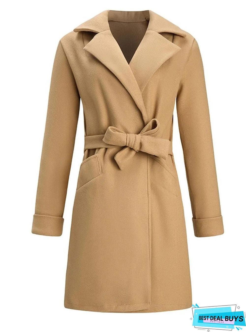 Fashion Belt Lapel Coat