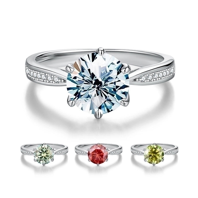 925 Sterling Silver Moissanite Geometric Rings