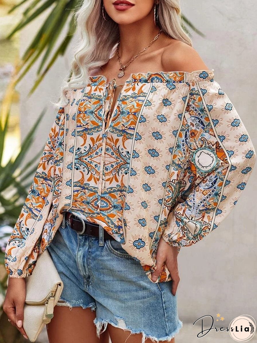 Bohemian Off-Shoulder Floral Top
