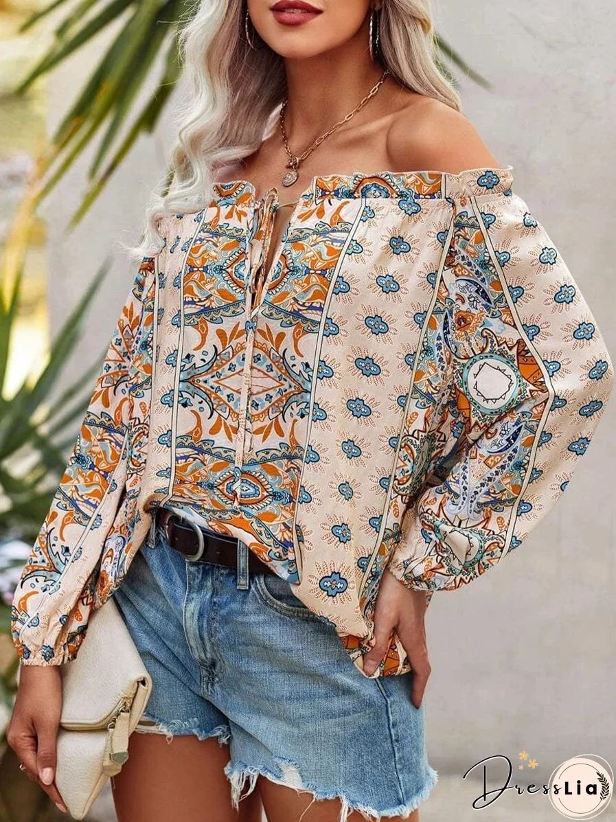 Bohemian Off-Shoulder Floral Top