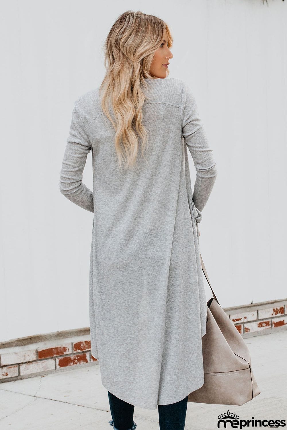 Selected Button Pocketed High Low Cardigan