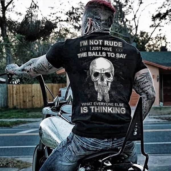 I'M Not Being Rude, I Just Have Something To Say Printed Skull T-Shirt