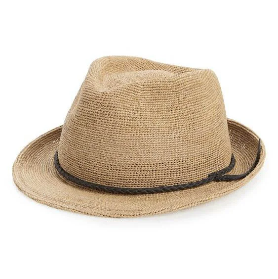 【Brad Pitt same style!】Can be rolls up for packing- Goorin Bros Morning Glory Raffia Straw Trilby Fedora
