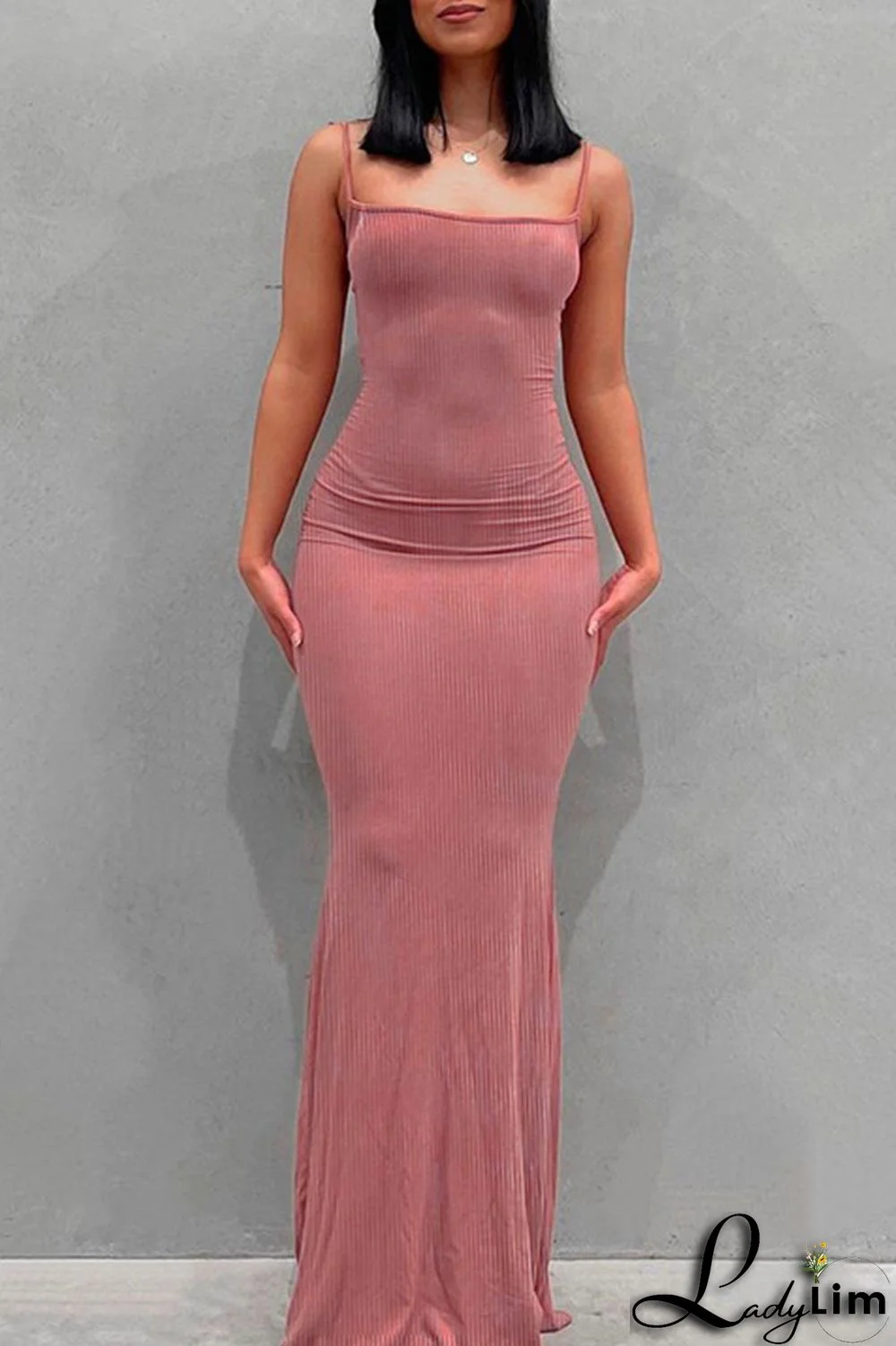 Red Sexy Solid Split Joint Spaghetti Strap Sling Dress Dresses