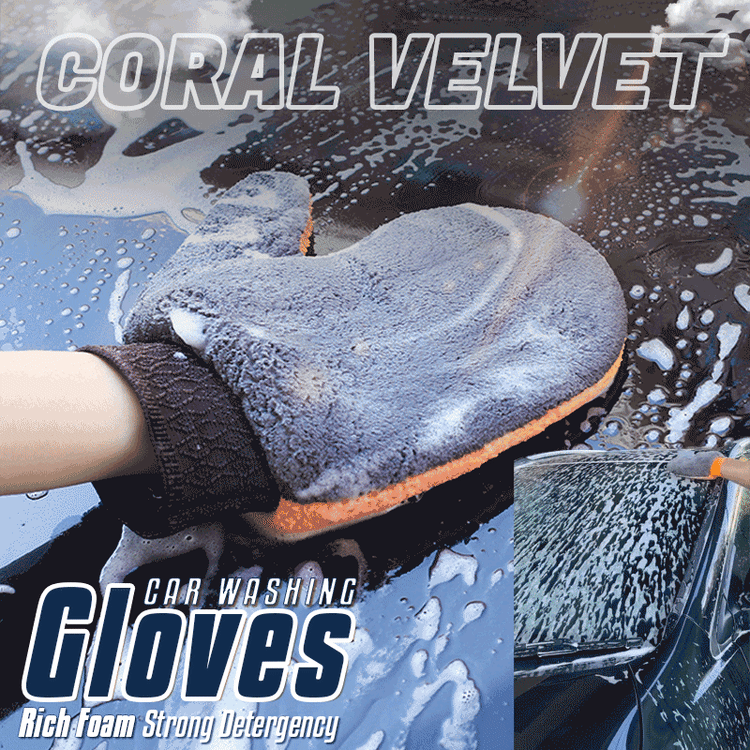 Coral Velvet Car Washing Gloves
