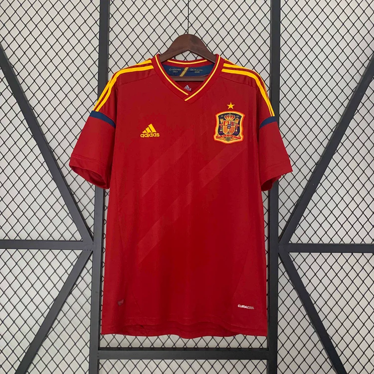 Spain 2012 Retro Home Football Jersey
