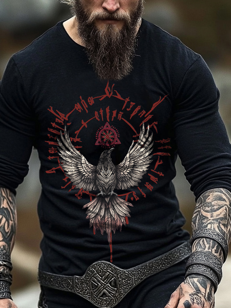 Viking Rune Eagle Totem Casual Print Top / Rvogue / Rvogue