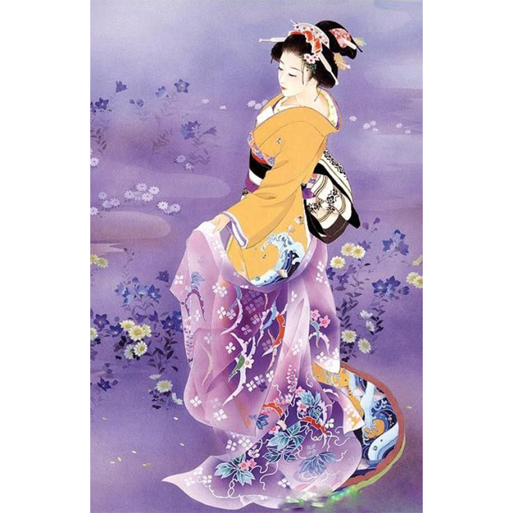 

Japanese Geisha - 11CT Stamped Cross Stitch - 48*74CM (Big Size), 501 Original