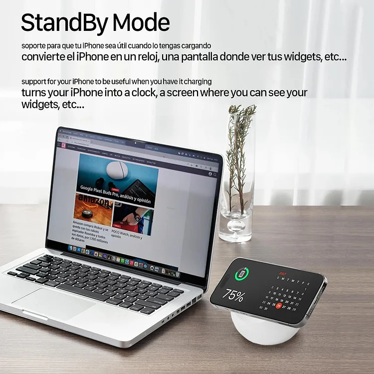 Silicone charging stand compatible with MagSafe chargers