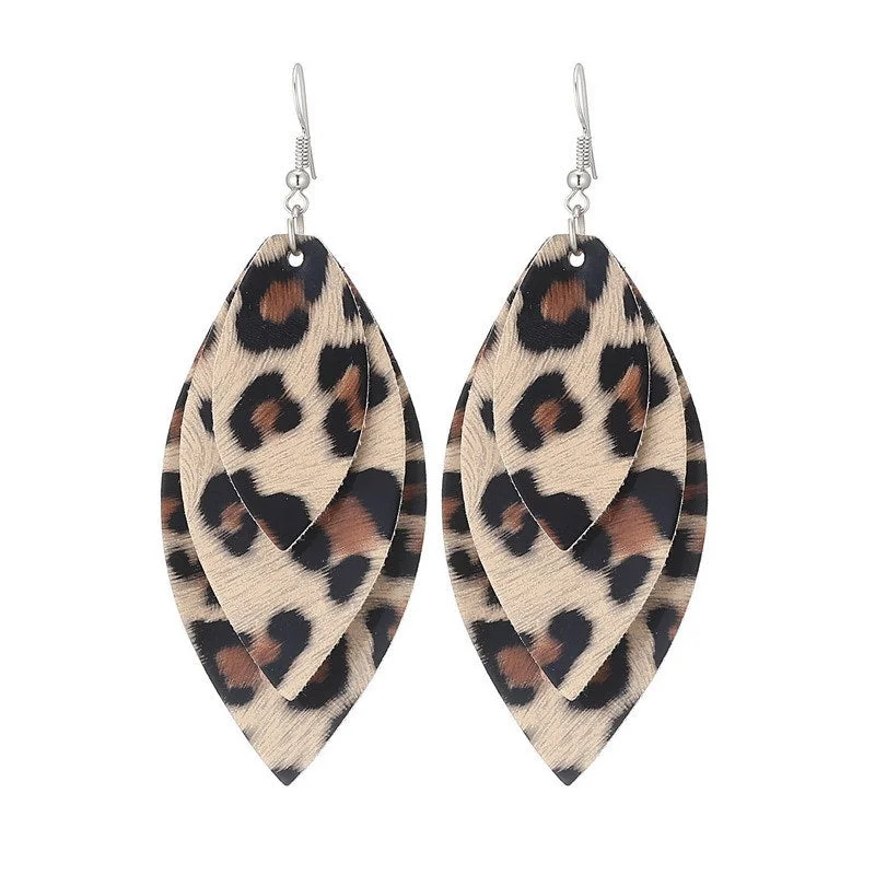 Casual Style Leather Earrings