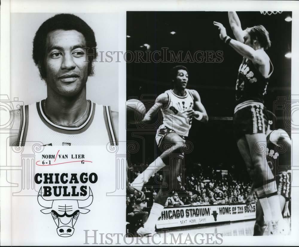 Press Photo Poster painting Norm Van Lier, Guard, Chicago Bulls Basketball - hpx00012