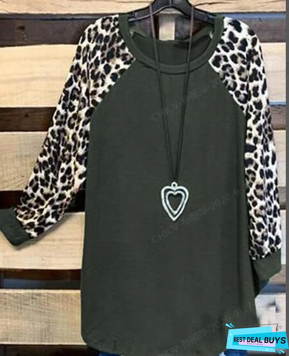 Color-Block Casual Round Neck Sweatshirt