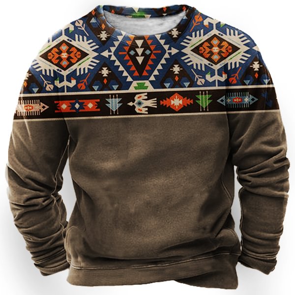 Men's Outdoor Western Ethnic Pattern Tactical Sweatshirt-Compassnice®