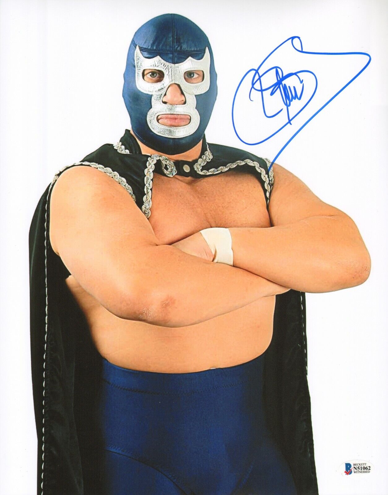 Blue Demon Jr Signed 11x14 Photo Poster painting BAS Beckett COA AAA NWA Lucha Libre Autograph 7