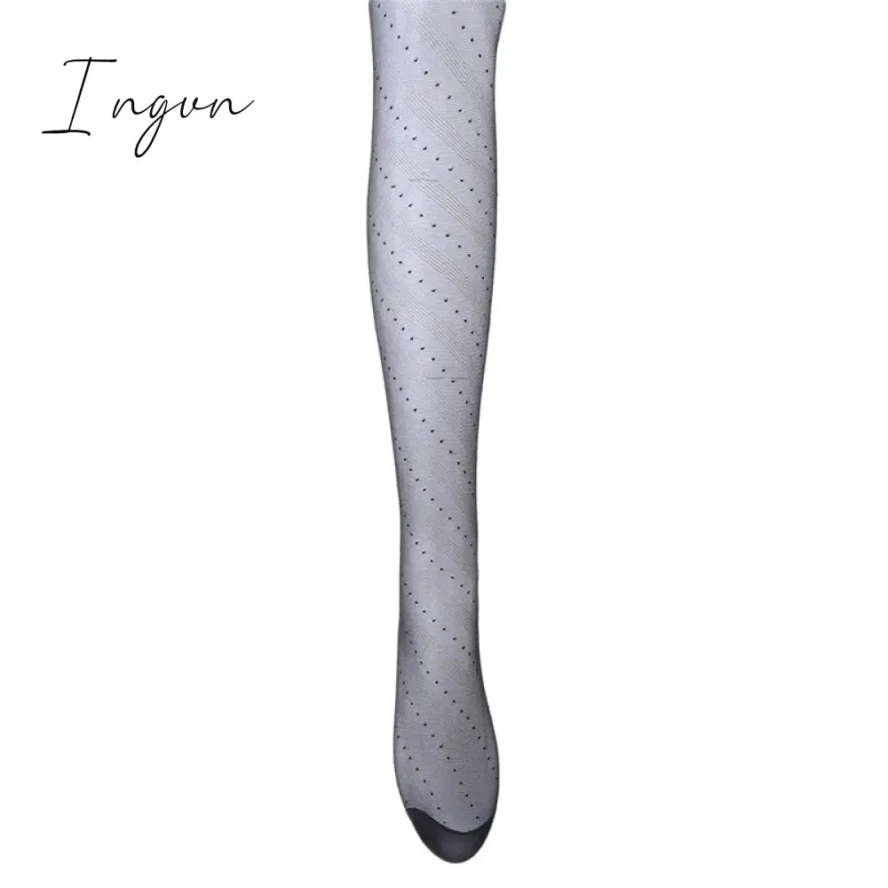 Ingvn - New Women Tights Black Dots Heart Pattern Whole Seamless Sexy Female Ladies Thin Summer