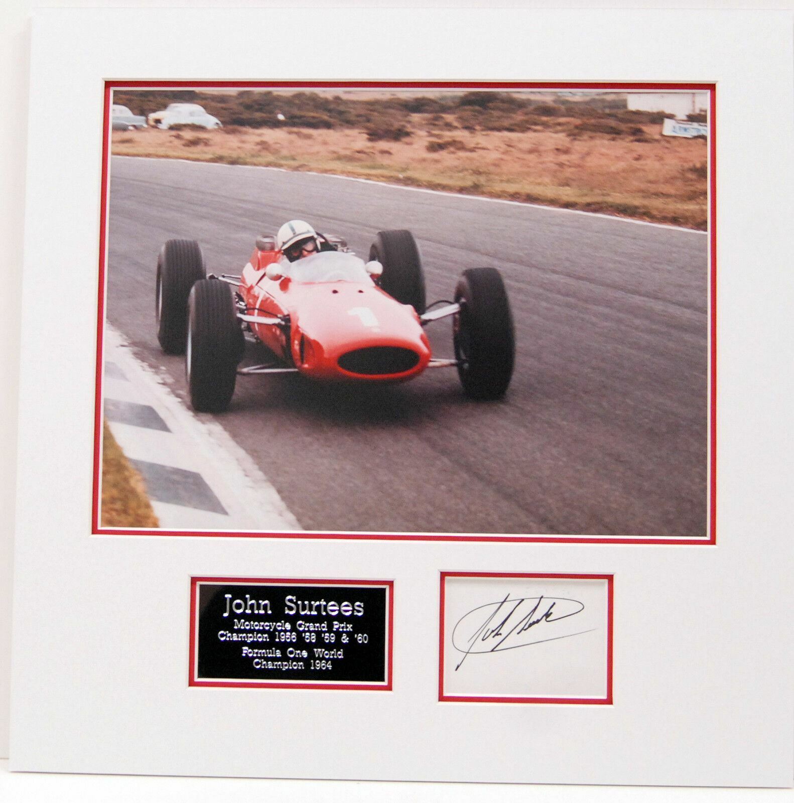 John Surtees Genuine Hand Signed Photo Poster painting Mount Display AUTOGRAPH (A)