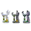 Solar Powered Garden Statue with RGB Light Hand Paint Lawn Ornament Waterproof Solar Fairy Decoration Statue for Patio Lawn Yard Outdoor Decor