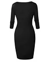 Sexy Zipper Up Split Bodycon Dress Black Dresses