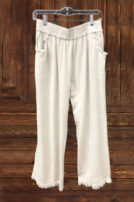 Loose Solid Color Wide-leg Pocket Pants