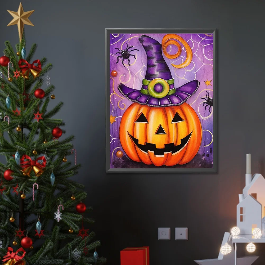 Diamond Painting - Full Round Drill - Halloween Pumpkin(Canvas|30*40cm)