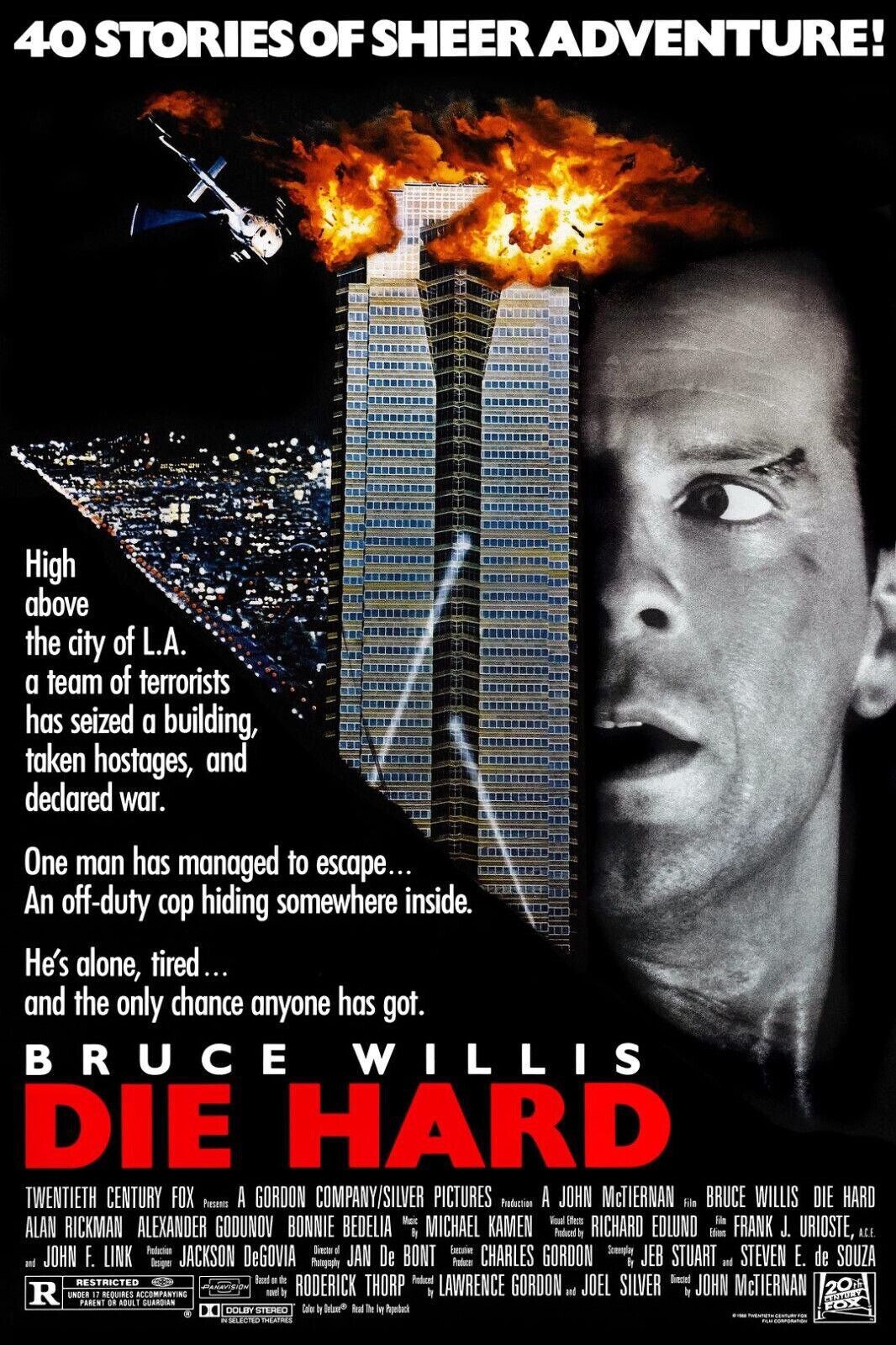 DIE HARD MOVIE POSTER Bruce Willis 12”x18” Photo Poster painting Print