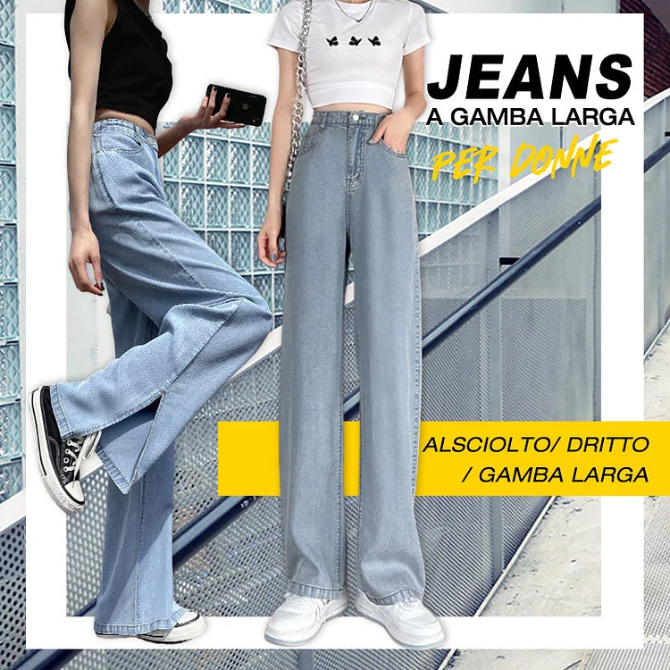 Jeans A Gamba Larga Per Donne