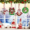 4pcs/set Christmas Diamond Painting PDIY Hanging Photo Frame Pendant Trees Decoration 