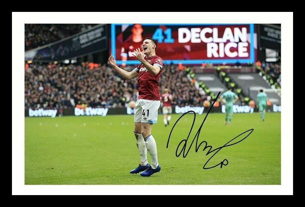 Declan Rice - West Ham United Autograph Signed & Framed Photo Poster painting