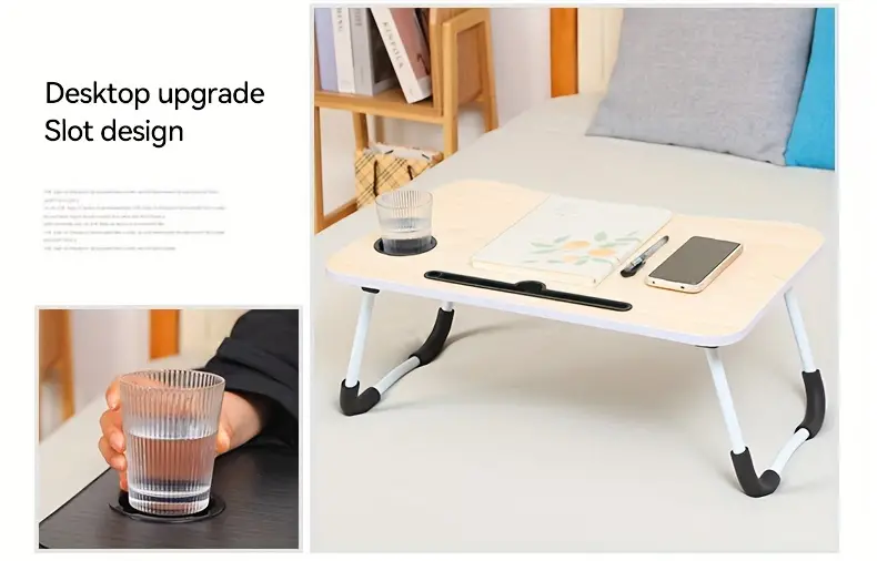 1pc Bed Folding Table, Desk, Laptop Table, Dining Table, Lazy Folding Small Table details 7