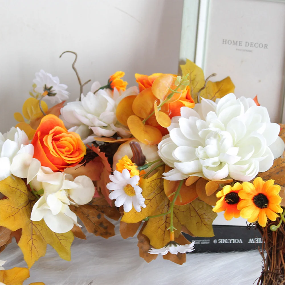 Autumn Simulation Pumpkin Wreath Thanksgiving Door Ornament