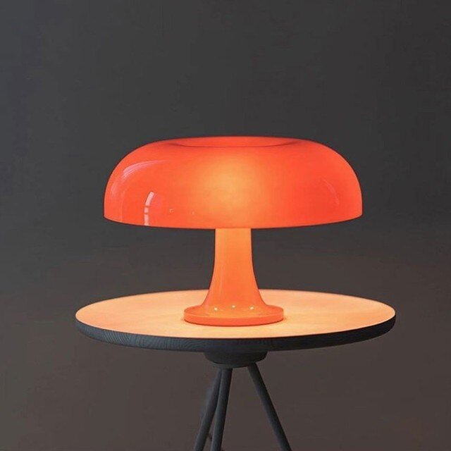 Simple Style Mushroom Table Lamp Ornament Light With 4 E27 LED Bulbs  Orange&White for Livingroom&Bedside