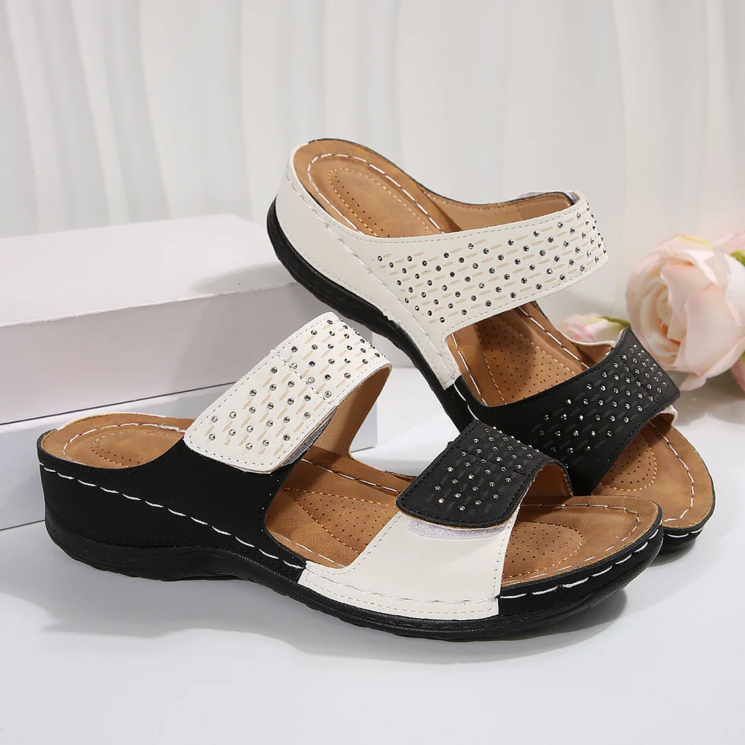 Breakj Breakj Summer Women Thick Bottom Slippers Large-Size Thick-Sed Fish Mouth Slippers Outside Wearing Beach Shoes