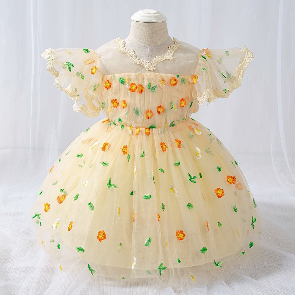 Flower Bridesmaid Dresses for Kids Baptism Birthday Dress for 1 Year Baby Girl Party Wedding Kid Clothes Evening Princess Dress