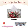 Diamond Painting Red Rose Hummingbird PU Leather Tissue Box for Napkin Holder