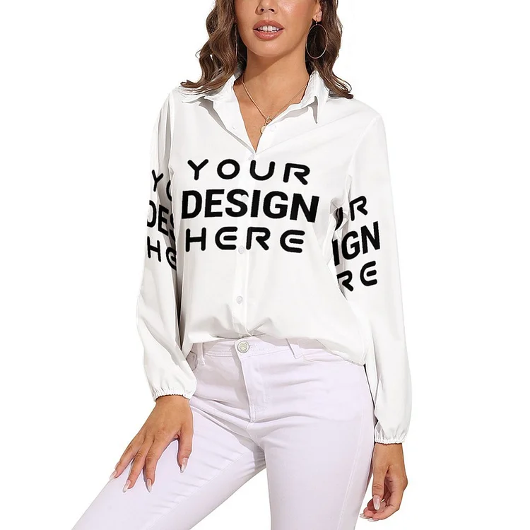 Personalized Design Women's Vntage Casual Long Sleeve Shirt Tops Full Print