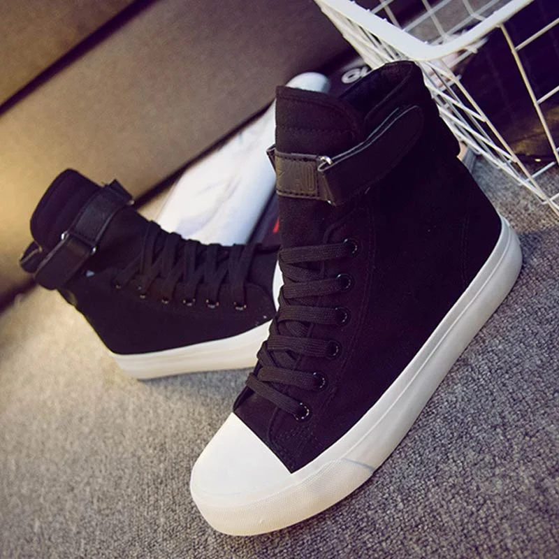 Vulcanize Shoes White Denim Sneakers Basket Femme Casual Shoes tenis feminino High Top Flat Shoes Trainers Women Zapatos Mujer